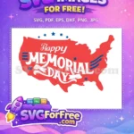 Free Stars Detail Free USA Map Memorial Free SVG - Instant Download