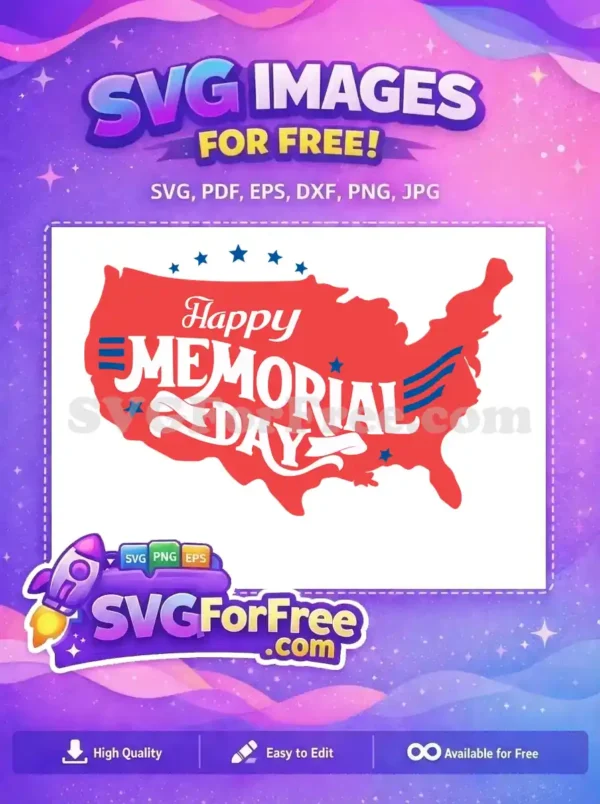 Free Stars Detail Free USA Map Memorial Free SVG