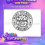 Free Brain Outline Free Heart Accents Mental Health Free SVG - Instant Download