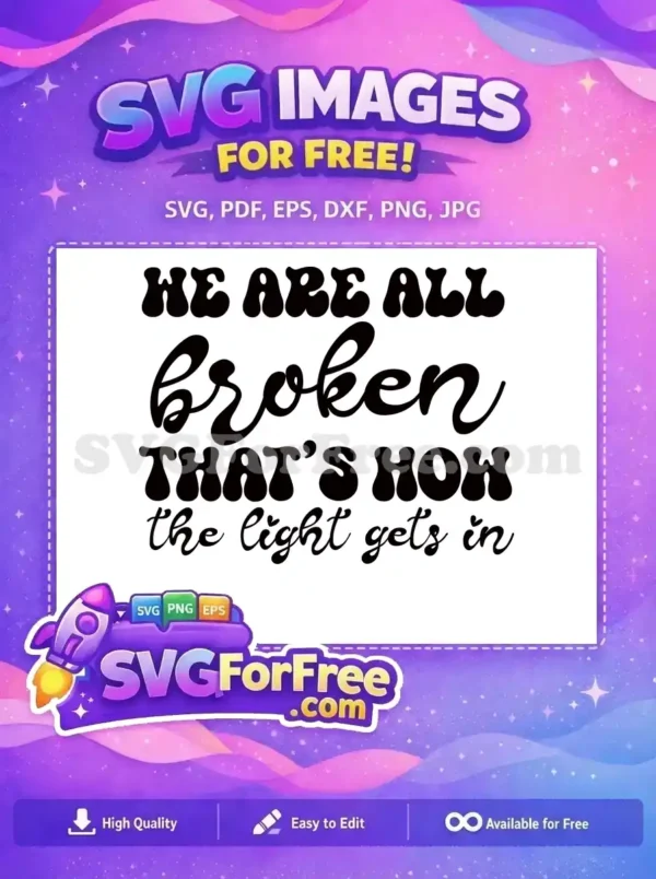 Free Bold Font Free Broken Quote Mental Health Free SVG