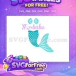 Free Turquoise Mermaid Tail Free Merbabe Shell Little Mermaid Free SVG - Instant Download