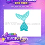 Free Little Mermaid Tail Free Turquoise Scales Disney Free SVG - Instant Download