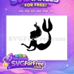 Free Flowing Hair Free Silhouette Mermaid Disney Free SVG - Instant Download