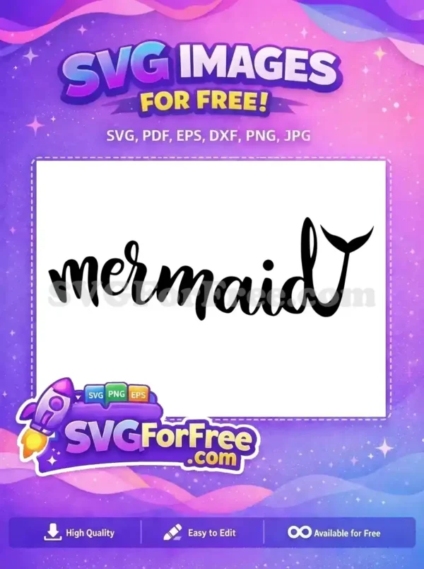 Free Mermaid Tail Free Calligraphy Font Disney Free SVG
