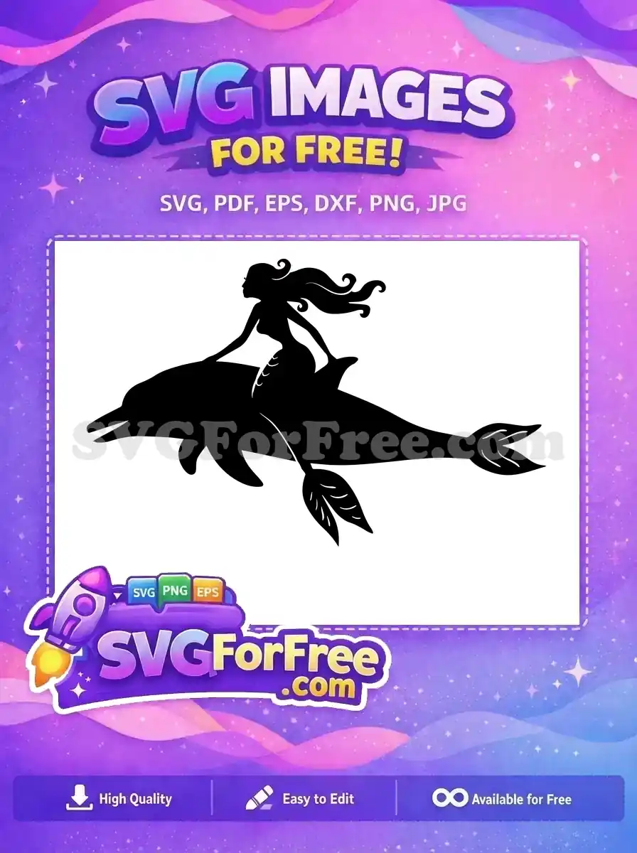 Free Flowing Hair Free Ocean Tail Little Mermaid Free SVG