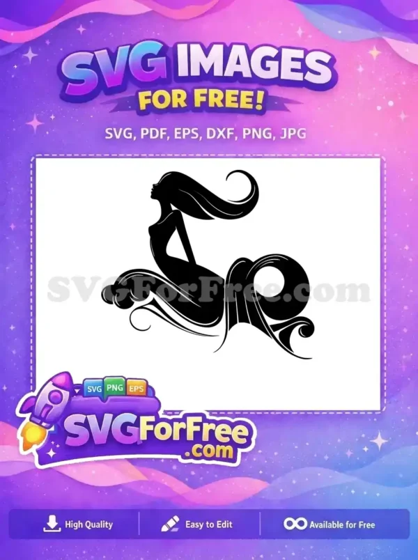 Free Ariel Mermaid Smiling Free Disney Silhouette Movie Free SVG