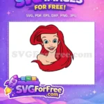 Free Smiling Ariel Free Flowing Red Hair Disney Free SVG - Instant Download