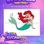 Free Smiling Ariel Free Red Hair The Little Mermaid Free SVG 5 - Instant Download
