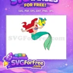 Free Smiling Ariel Free Flounder Kiss The Little Mermaid Free SVG - Instant Download