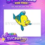 Free Yellow Flounder Free Blue Fins Little Mermaid Free SVG - Instant Download