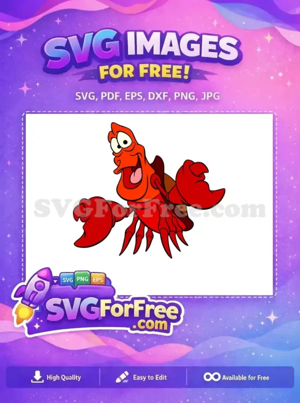 Free Cheerful Sebastian Free Red Crab The Little Mermaid Free SVG