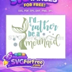 Free Teal Green Tail Free Bubbles Mermaid Quote Free SVG - Instant Download