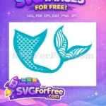 Free Teal Mermaid Scale Free Leaf Pattern Ocean Free SVG - Instant Download