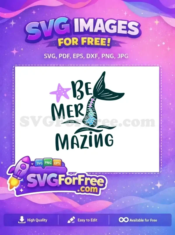 Free Starfish Accent Free Be Mermazing Quote Undersea Free SVG