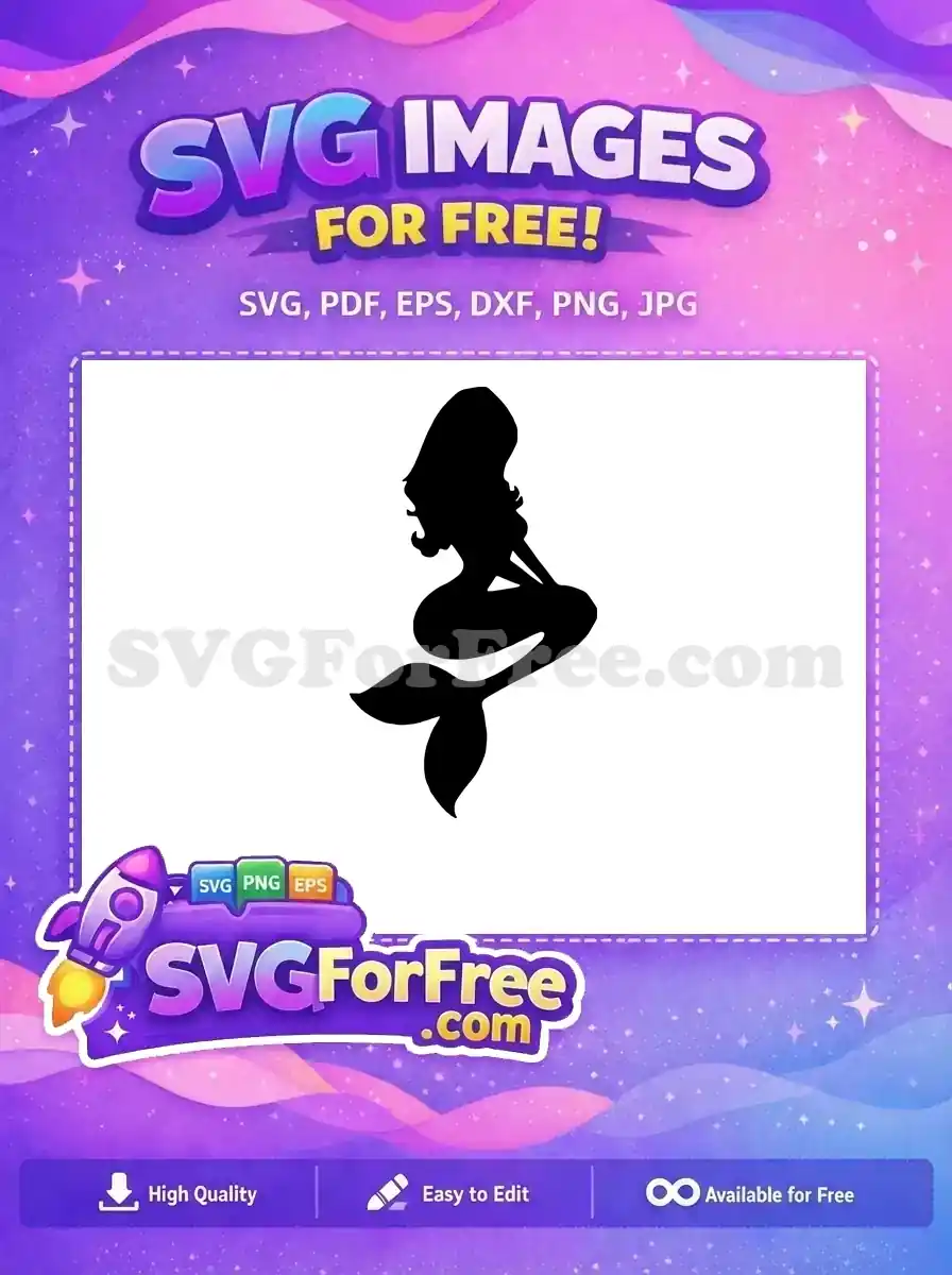 Free Cute Mermaid Free Happy Undersea Little Free SVG