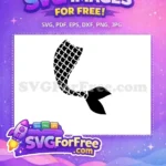 Free Scaled Mermaid Free Silhouette Black and White Free SVG - Instant Download