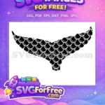 Free Black Scaled Tail Free Mermaid Silhouette Decoration Free SVG - Instant Download