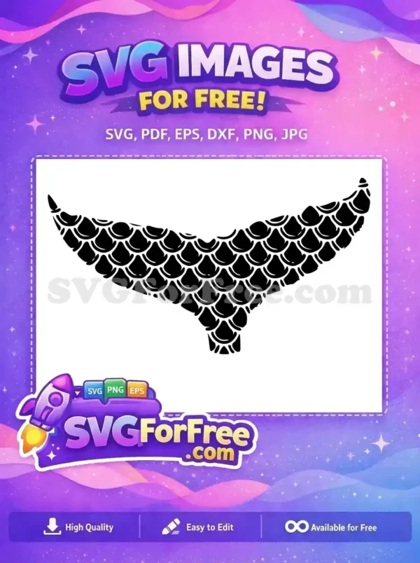 Free Black Scaled Tail Free Mermaid Silhouette Decoration Free SVG