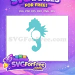 Free Turquoise Seahorse Free Circle Detail Mermaid Free SVG - Instant Download
