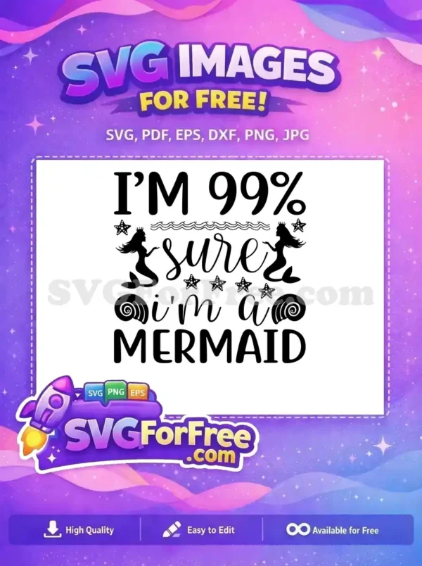 Free Silhouette Mermaids Free Starfish I am Mermaid Free SVG