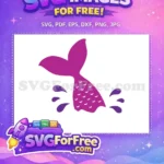 Free Purple Mermaid Tail Free Splashing Water Sea Free SVG - Instant Download