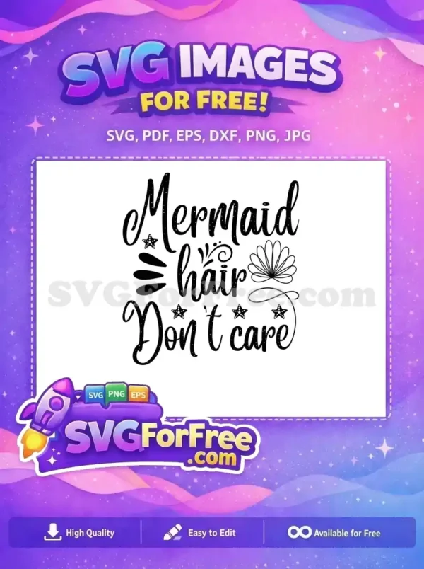 Free Flowing Hair Free Scales Mermaid Undersea Free SVG