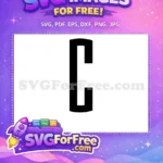 Free Black Letter C Free Alphabet Initial Free SVG 3 - Instant Download