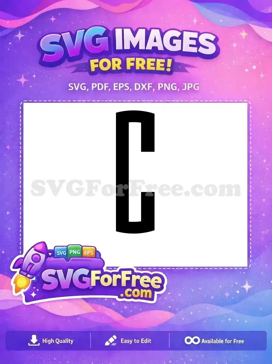 Free Black Letter C Free Alphabet Initial Free SVG 3