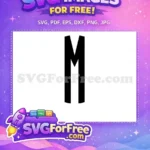 Free Letter M Initial Free Monogram Simple Free SVG - Instant Download