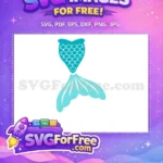 Free Teal Scales Free Flowing Tail Mermaid Free SVG - Instant Download