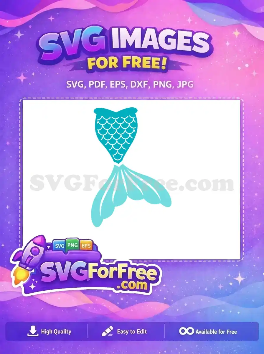 Free Teal Scales Free Flowing Tail Mermaid Free SVG
