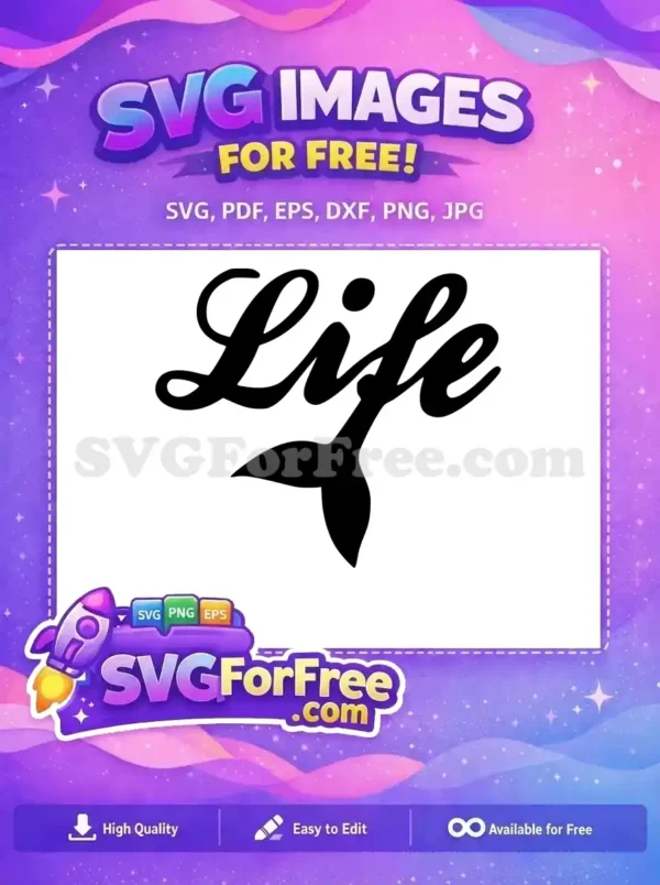 Free Black Life Free Mermaid Tail Silhouette Free SVG