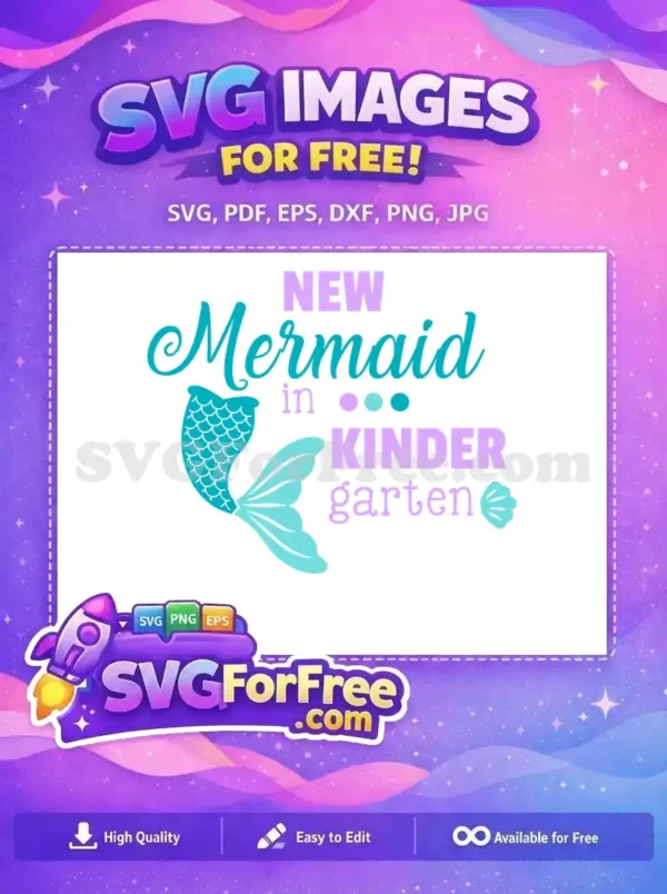 Free Turquoise Mermaid Tail Free Kindergarten School Free SVG