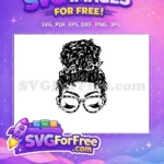 Free Leopard Glasses Free Messy Bun Silhouette Free SVG 1 - Instant Download