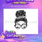 Free Woman Hair Free Messy Bun Silhouette Free SVG - Instant Download