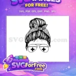 Free Nurse Life Leopard Free Bandana Messy Bun Free SVG - Instant Download