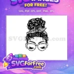 Free Leopard Glasses Free Messy Bun Silhouette Free SVG 2 - Instant Download