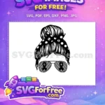 Free Polka Dot Bandana Free Ribbon Sunglasses Awareness Free SVG - Instant Download