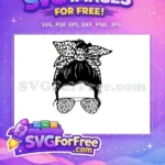Free Leopard Print Bandana Free Matching Sunglasses Mom Life Free SVG - Instant Download