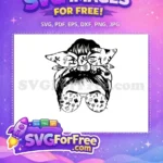 Free ABC Science Free Teacher Glasses Messy Bun Free SVG - Instant Download