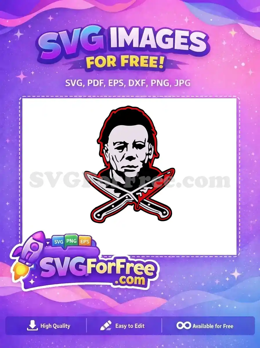 Free Masked Killer Free Bloody Knives Halloween Free SVG