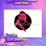 Free Pink Mask Free Knife Holding Halloween Free SVG - Instant Download