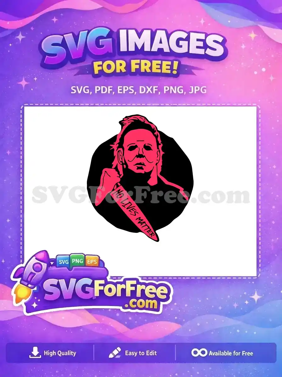 Free Pink Mask Free Knife Holding Halloween Free SVG