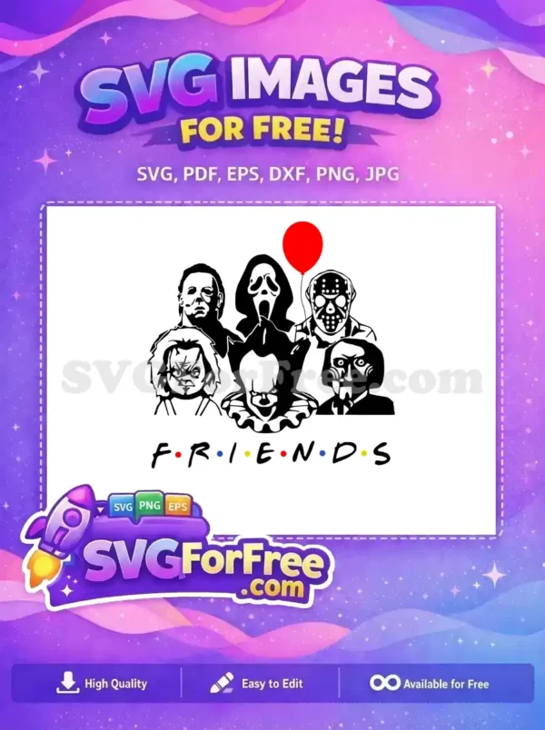 Free Horror Movie Characters Free Friends Parody Halloween Free SVG