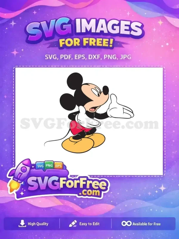Free Shocked Expression Free Red Shorts Mickey Free SVG