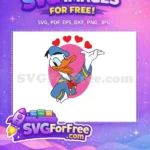 Free Hearts Donald Duck Free Valentines Mickey Free SVG - Instant Download