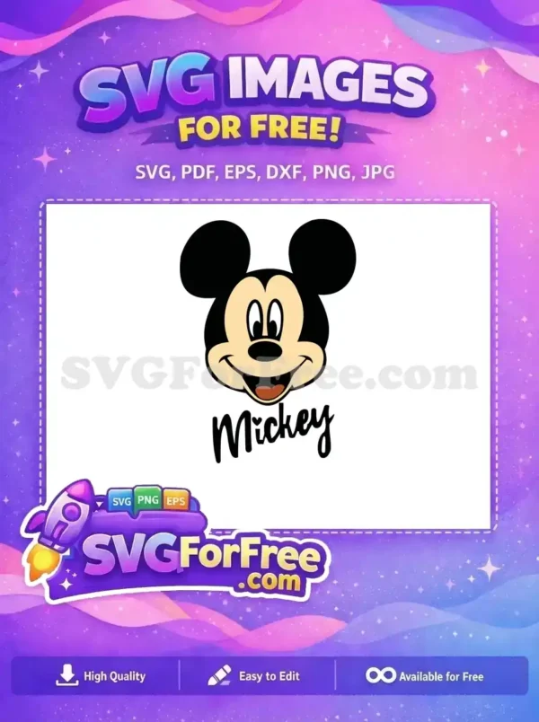 Free Smiling Face Free Animated Character Mickey Free SVG