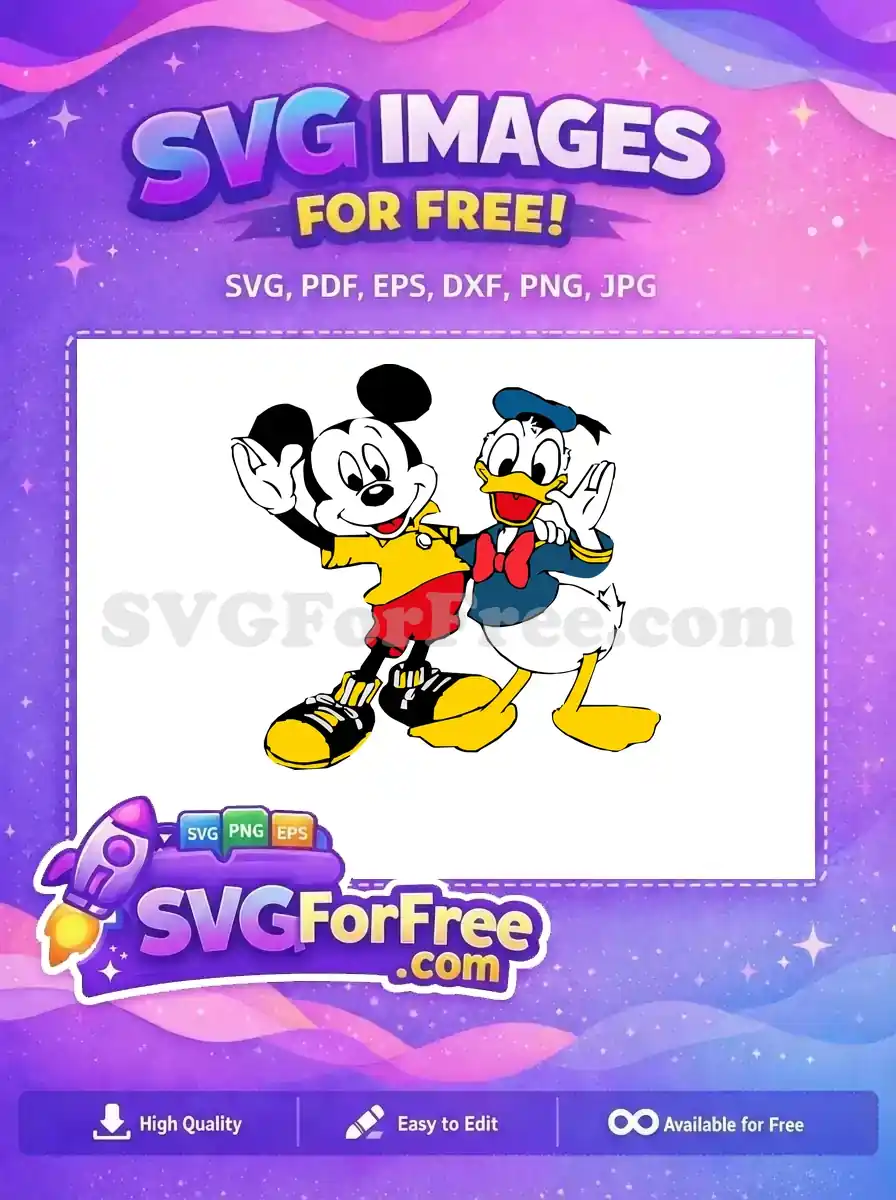 Free Waving Pose Free Red Bow Mickey Friends Free SVG