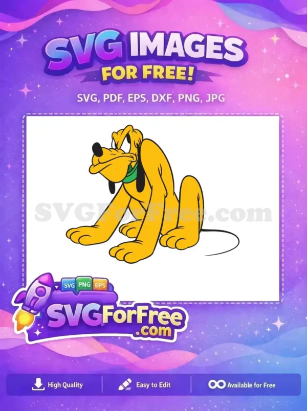 Free Grumpy Pluto Green Collar Free Mickey Friends Movie Free SVG