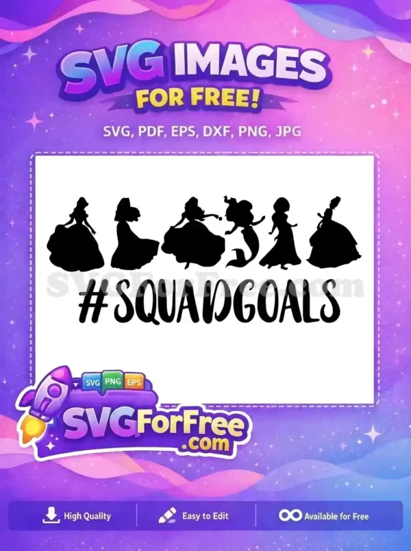 Free Princess Silhouettes Free Squad Goals Movie Free SVG 2 Free Princess Silhouettes Free Squad Goals Movie Free SVG 2
